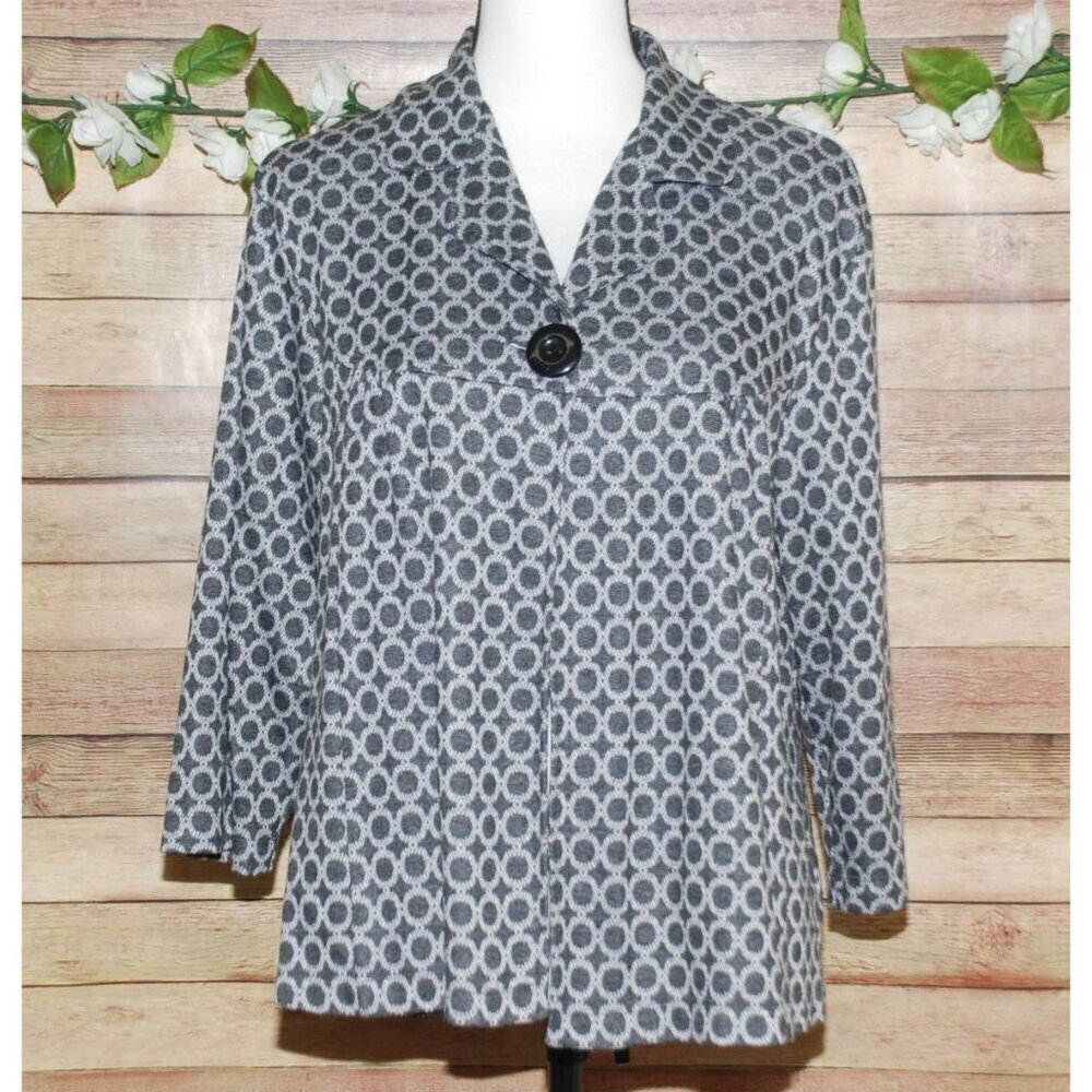 Elementz Gray Lightweight Jacket Size XL 3/4 Sleeve Single Button Career Office